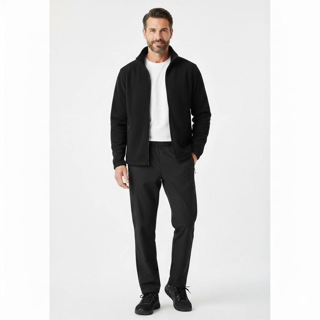 Nybo Shirts & Outdoort Micro Fleece Cardigan, Svart - Herr, Antipilling, Elastisk