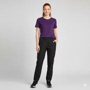 Lila t-shirt med rund hals för dam