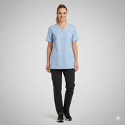 Nybo ljusblå damtunika Charisma Premium, slitsar, komfort, TENCEL®