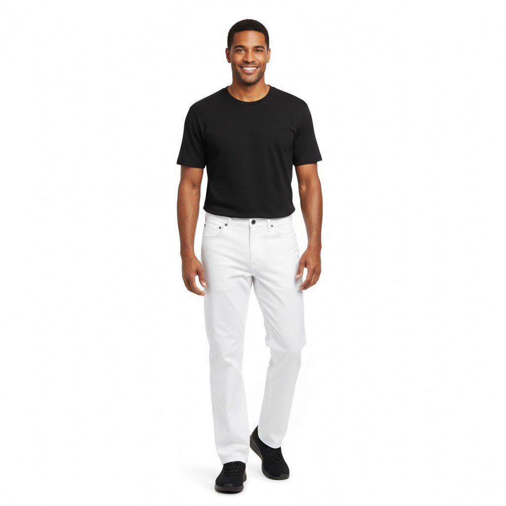 Nybo Hvide Herre Harmonyjeans, Stretch, Smart Passform, Lång (+10 cm)