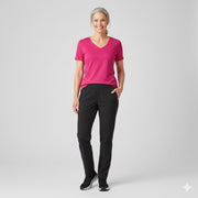 Rosa damt-shirt med V-ringning