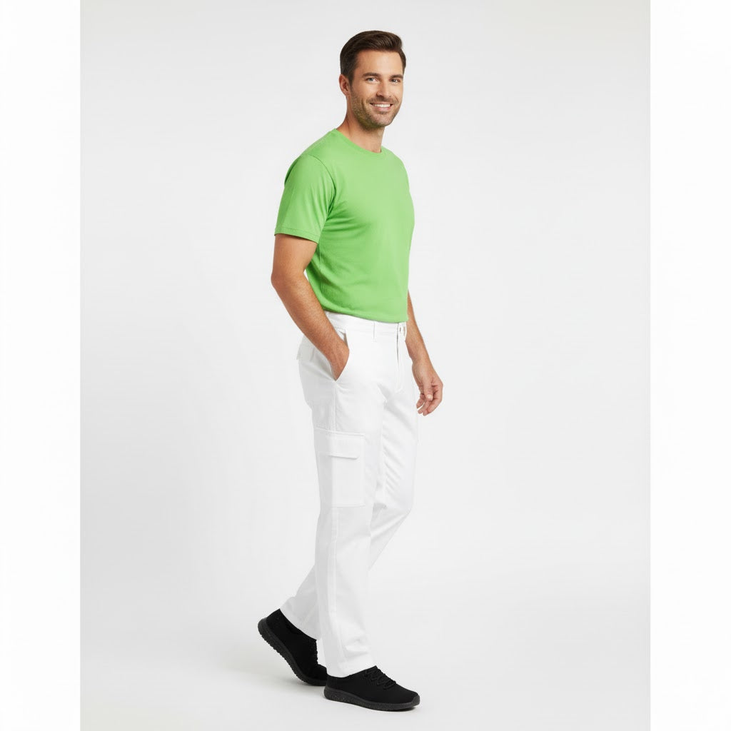 Nybo Hvide Herre Perfect Fit Chinos, justerbar midja, bra passform