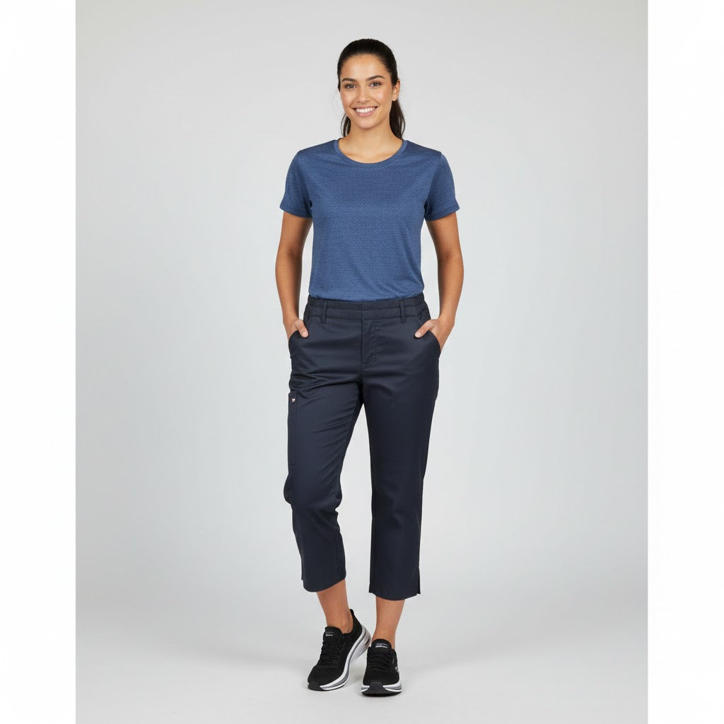 Nybo Navy Unisex Super Cool Capri Jeans, pull-on, resår, stretch