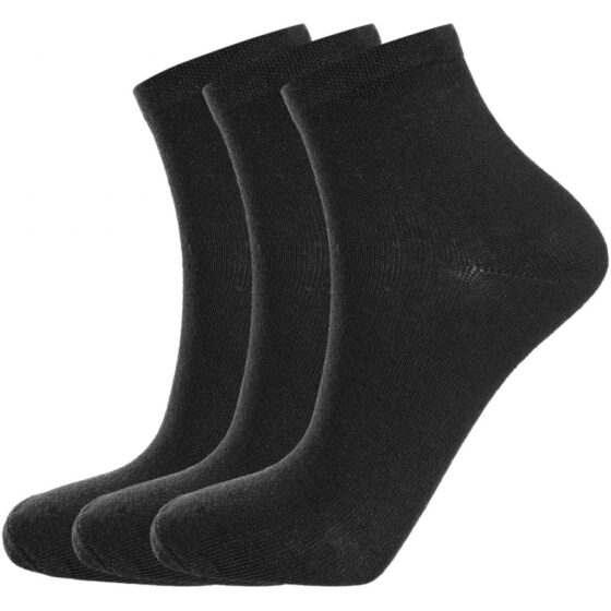 3 pack quarter cut strumpor i svart
