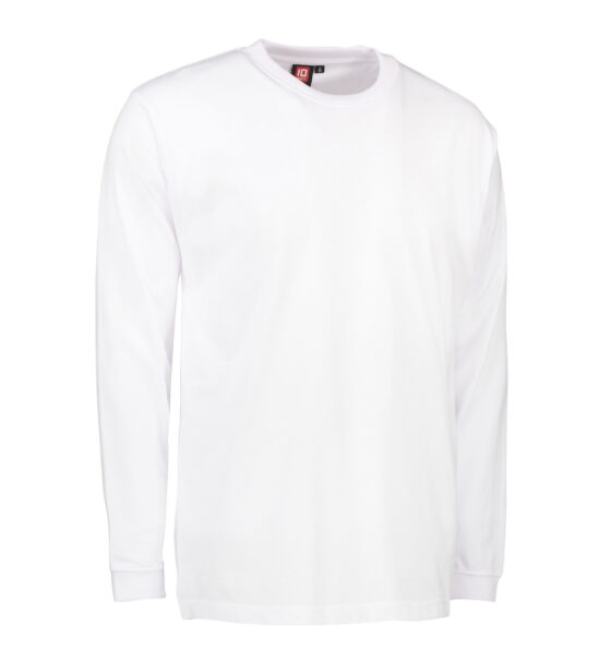 Vit T-shirt till män med lång ärm.