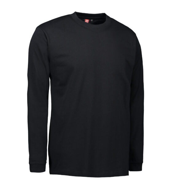 Svart långärmad T-shirt til män i kraftig kvalitet