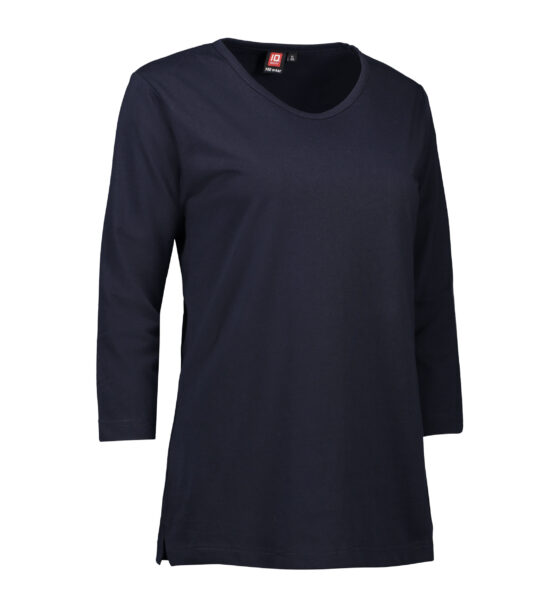 Navy blå T-shirt i slitstark kvalitet med 3/4 arm