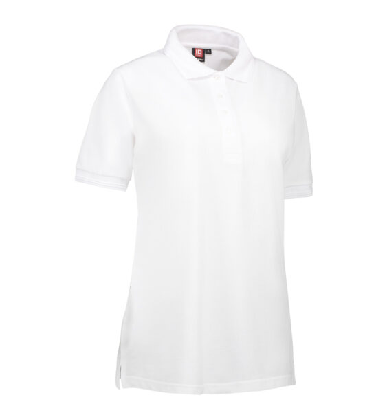 Vit Dam polo T-shirt i kraftig kvalitet