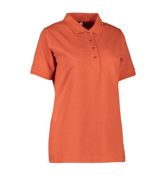 Korall färgad polo T-shirt i kraftig kvalitet