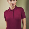 Bordeaux polo T-shirt i kraftig kvalitet