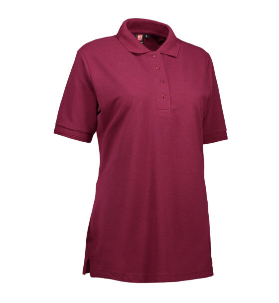 Bordeaux polo T-shirt i kraftig kvalitet