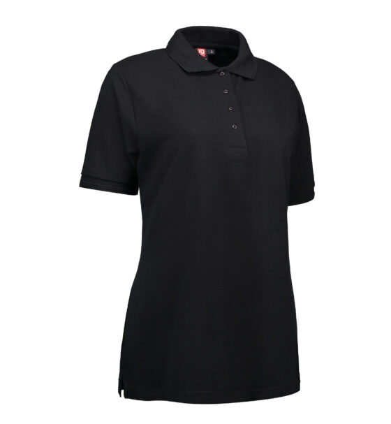 Svart polo T-shirt i kraftig kvalitet