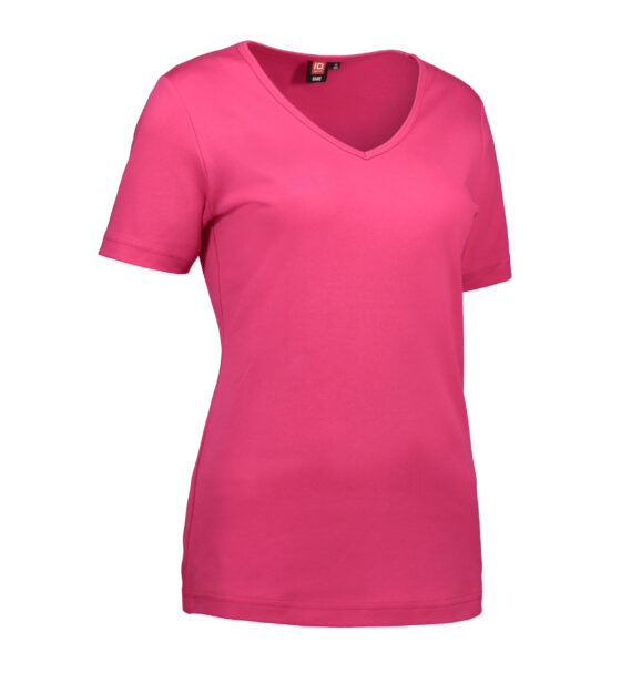 Mörkrosa t-shirt med v-hals