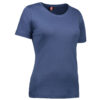 Indigo färgad t-shirt med rund hals