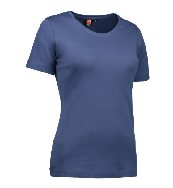 Indigo färgad t-shirt med rund hals