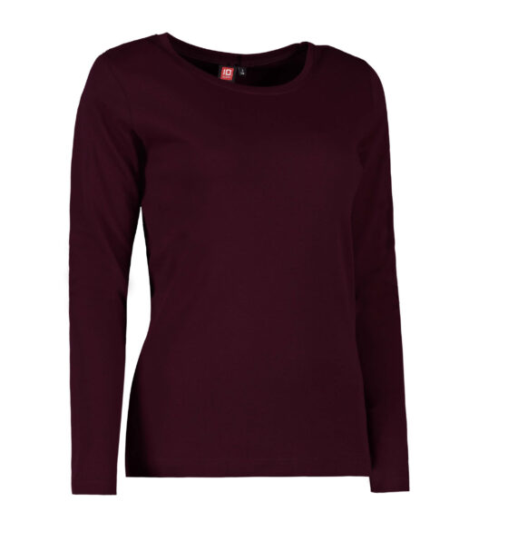 Långärmad T-shirt i mörk bordeaux