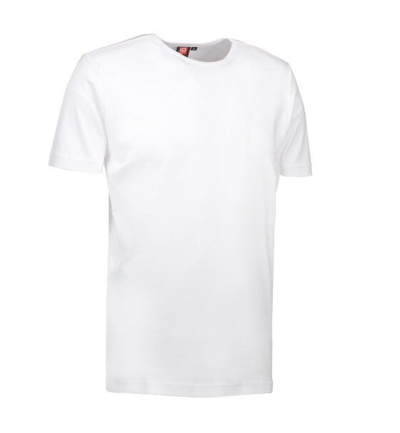Vit T-shirt med rund hals till män