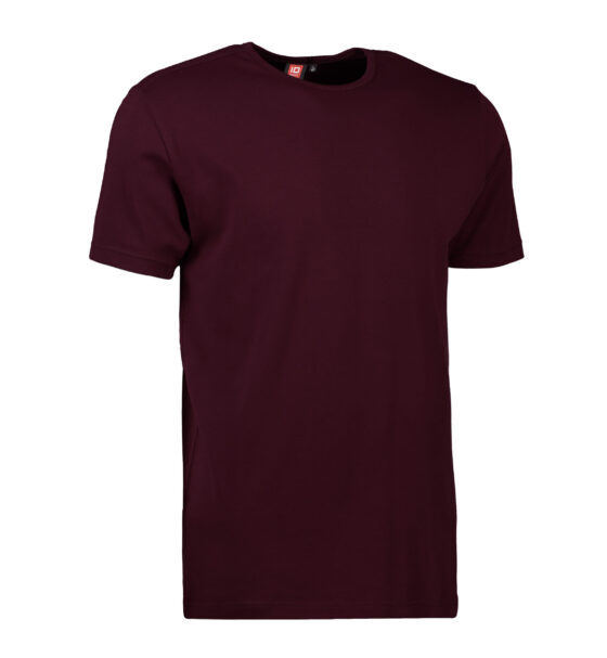 Mörk bordeaux t-shirt med rund hals till män
