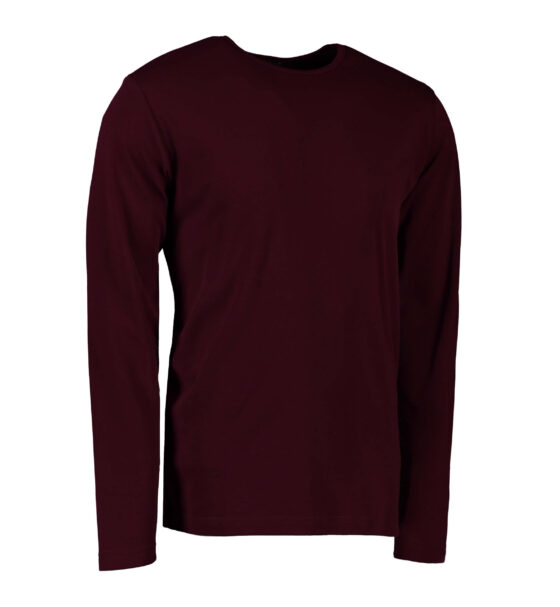 Mörk bordeaux långärmad T-shirt till män