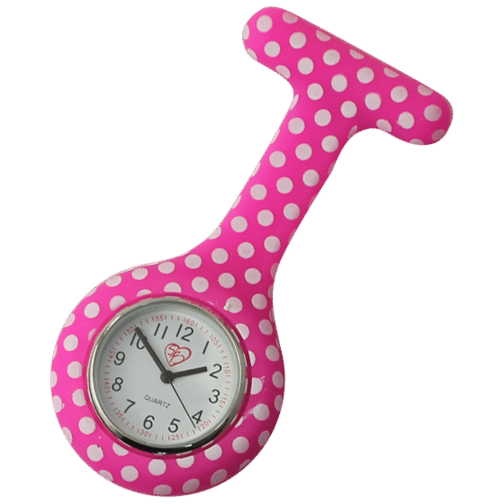 Sjuksköterskeklocka - rosa polka