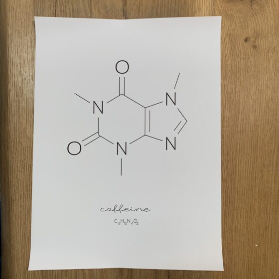 Molekyl plakat för kaffe älskaren