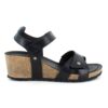Svart skinnsandal från Green Comfort med kilklack