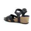 Svart skinnsandal från Green Comfort med kilklack