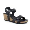Svart skinnsandal från Green Comfort med kilklack