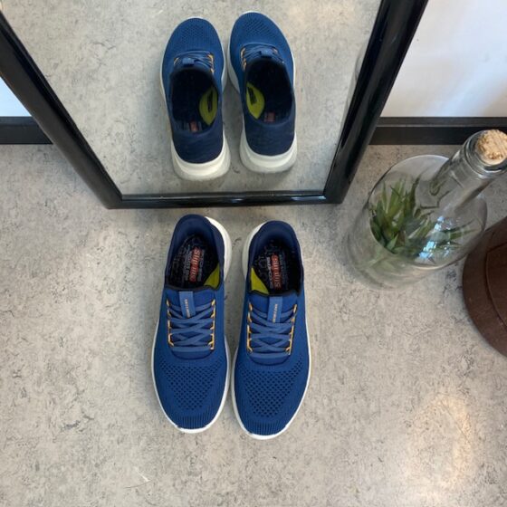 Blå herr Slip-ins från Skechers med hålfotsstöd