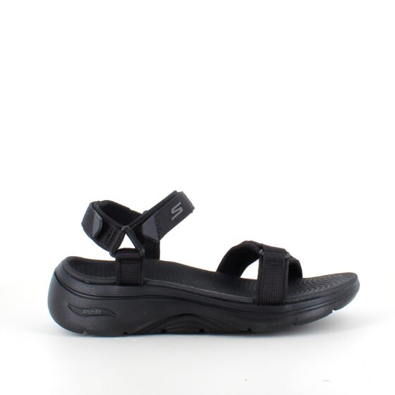 Skechers sandal med hålfotsstöd och 3 justerbara remmar i svart