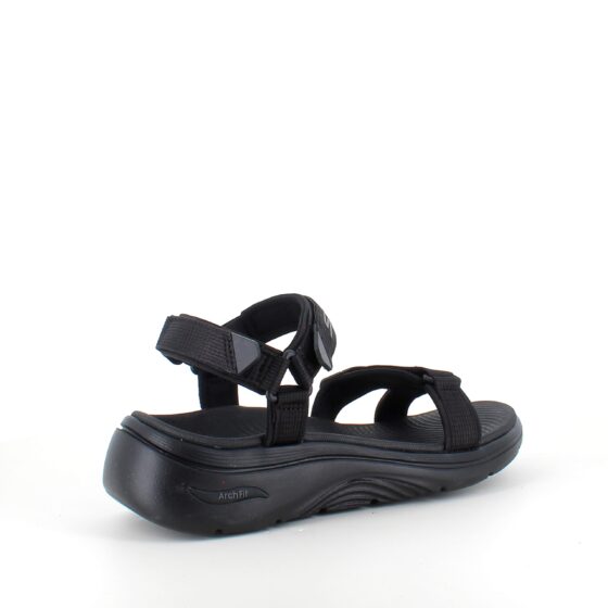 Skechers sandal med hålfotsstöd och 3 justerbara remmar i svart