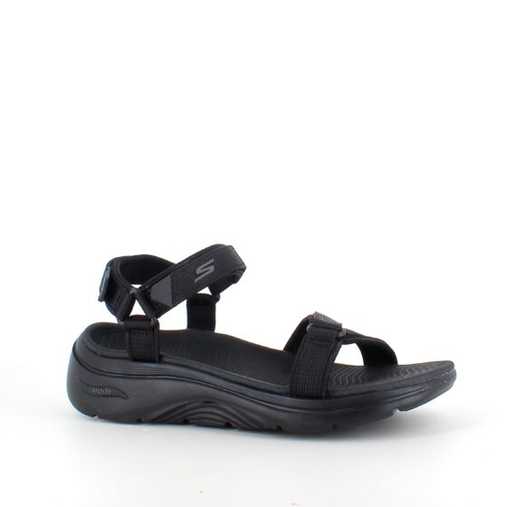 Skechers sandal med hålfotsstöd och 3 justerbara remmar i svart