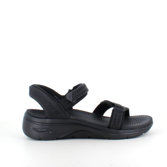 Svart Slip-Ins sandal från Skechers med bra hålfotsstöd