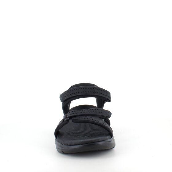 Svart Slip-Ins sandal från Skechers med bra hålfotsstöd