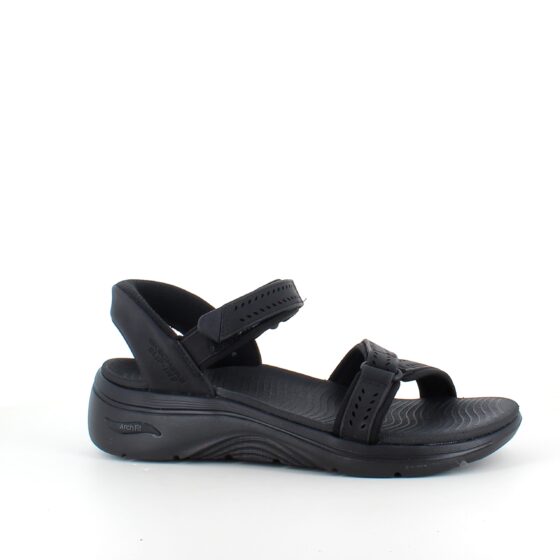 Svart Slip-Ins sandal från Skechers med bra hålfotsstöd