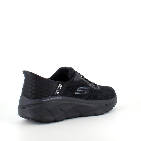 Svarta Skechers Slip-ins med stickad ovandel och elastiska skosnören