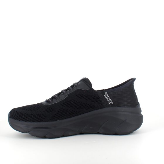 Svarta Skechers Slip-ins med stickad ovandel och elastiska skosnören