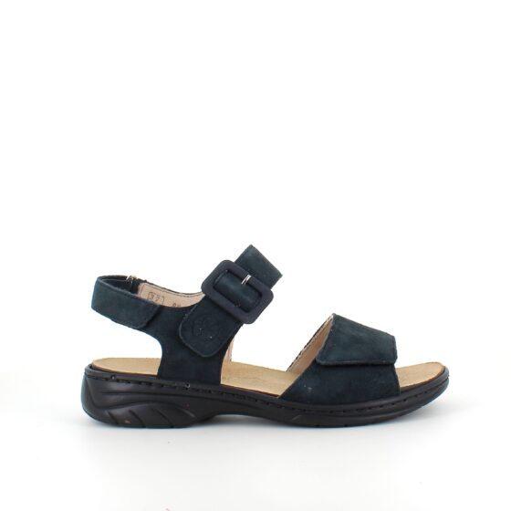 Rieker sandal i marinblå mocka