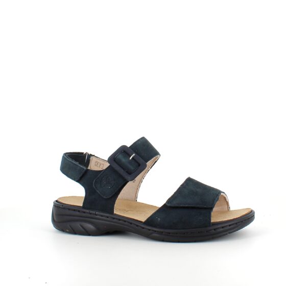 Rieker sandal i marinblå mocka