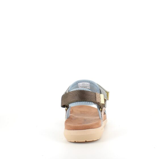 Ljusblå/grön Woden sandal med bra hålfotsstöd.