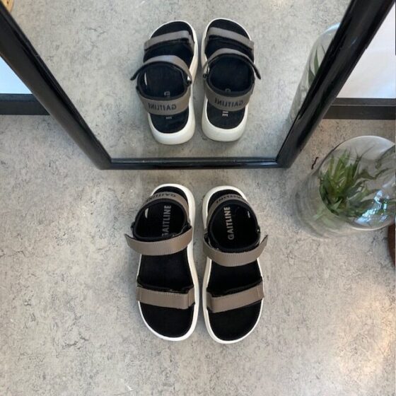 Brun Gaitline sandal med rullsula