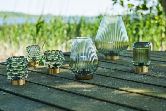 LED-lampa med bubblor – Vackert grönt glas i kompakt design