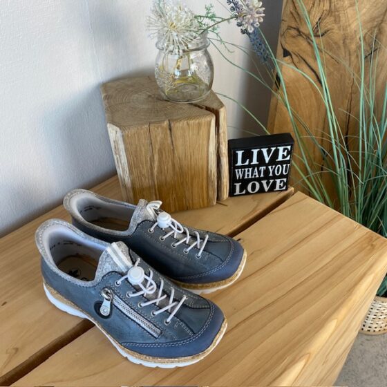 Blå Rieker slip-on sneakers med silver effekter