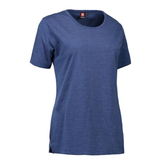 Nybo Blå Melange Dam Prowear T-Shirt, Extra Slitstark, Figursydd, Formstabil