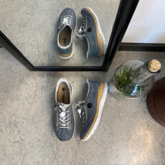 Blå Rieker slip-on sneakers med silver effekter
