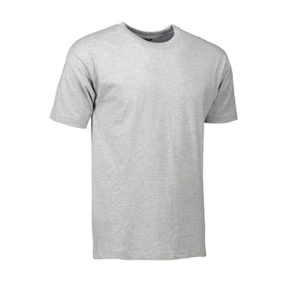 Nybo Grå Melange Herr Basic T-Shirt, Klassisk, Fyrlagers Ribkant