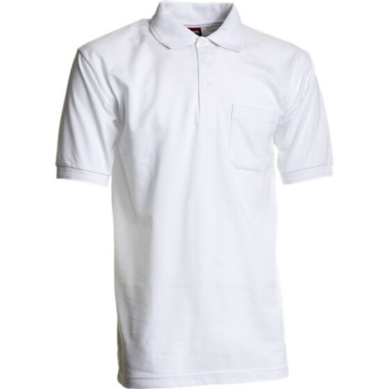 Nybo Vit Herr Basic Polo T-shirt, Bröstficka, Slitstark