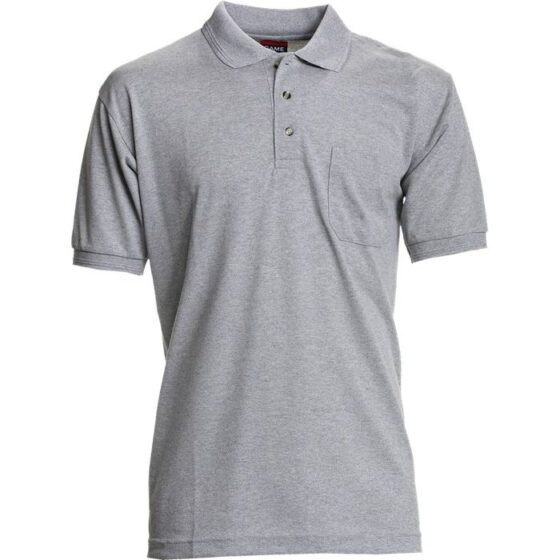 Nybo Grå Melange Herr Basic Polo T-shirt, Slitstark, Bröstficka