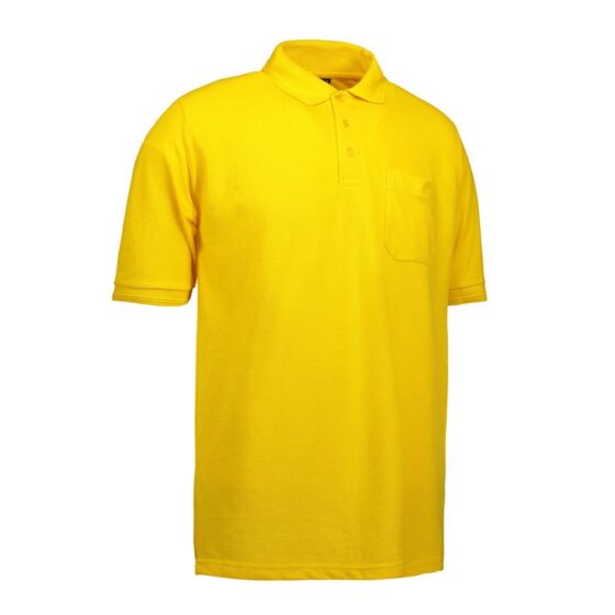 Nybo Gul Herr Basic Polo T-shirt, Slitstark, Bröstficka