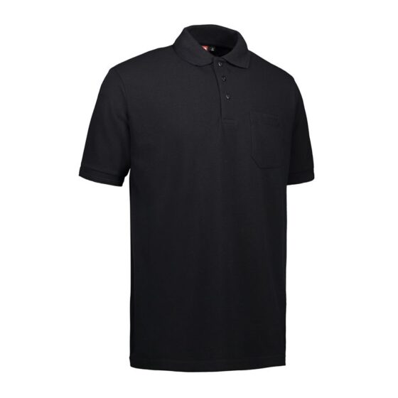 Nybo Svart Herr Prowear Polo Shirt, Kortärmad, Slitstark, Bröstficka